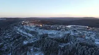Frosty Morning Village Aerial