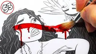 HORROR Artist vs $3 Disney MOANA 2 Coloring Book ✍️ (TERRIFYING)