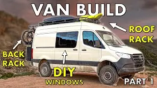 ULTIMATE Mercedes Sprinter Camper Van Build! Windows, Racks & Gutting