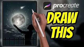 Holding the moon - Procreate tutorial 140