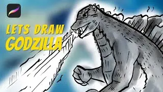 Lets Draw GODZILLA - Procreate on IPAD