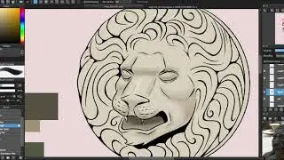 Drawing; A Lion Fountain