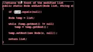Linked Lists 9:  Adding to an Empty List
