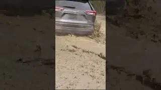 RAV4 Hybrid tackling a mud hole #rav4hybrid #hybridcars #rav4xle #toyotarav4 #toyotahybrid