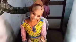 cute indian teenage girl gundu headshave