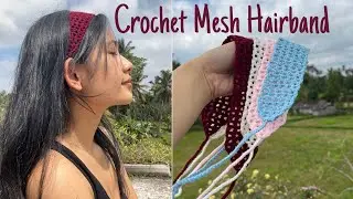 Crochet Mesh Headband | under 1 hour project | begginer friendly