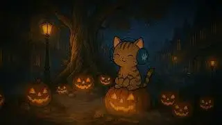 🎃 Lo-Fi Cat in the Pumpkin Patch | Cozy Halloween Beats to Relax & Study