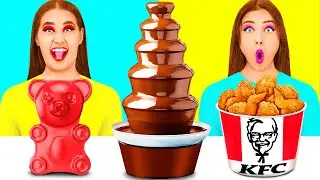 चॉकलेट फाउंटेन फोंड्यू चैलेंज | 24 घंटे केवल मीठा खाना HAHANOM Challenge