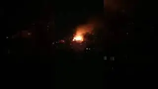 Ночной пожар. Горит школа в Киеве на Виноградаре