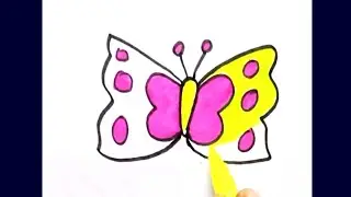 Butterfly drawing and coloring || how to draw butterfly || butterfly drawing
