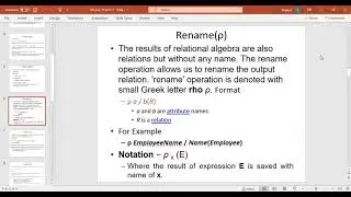 6. Relational Algebra I