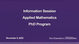Applied Mathematics PhD Program: 2023-24 Virtual Information Session