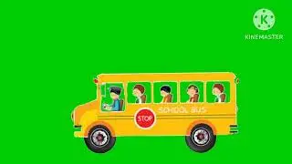 Moving School Bus Green screen