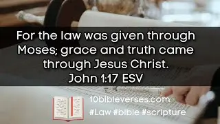 John 1:17 The #law was given through Moses; grace and truth came through #Jesus Christ. Bible Verse