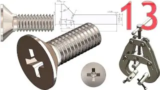 13-Project 48|Tube/Pipe Welding Clamp Vise| SolidWorks Tutorial: M4 countersunk flathead cross screw