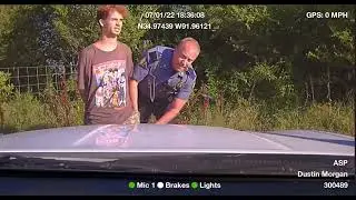 Arkansas State Police Dustin Morgan chase ends on no trespassing land on 07/01/22