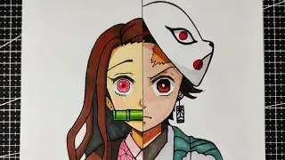 how to draw Nezuko and Tanjiro - Kimetsu no Yaiba | cách vẽ Nezuko và Tanjiro