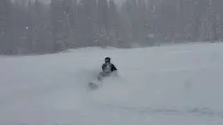 Thunder Mountain carving with Sarah Snowmobiling