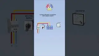3 phase voltmeter connection with selector switch 