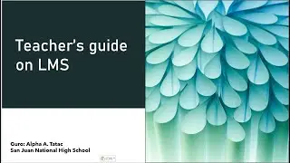 Teachers guide to LMS