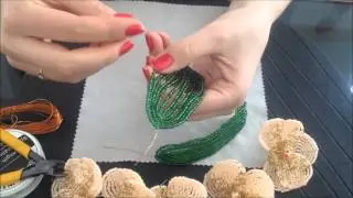ОРХИДЕЯ ПЕРСИКОВАЯ из БИСЕРА. Tutorial: Beaded ORCHID. Часть 2/3. БИСЕРОПЛЕТЕНИЕ для НАЧИНАЮЩИХ