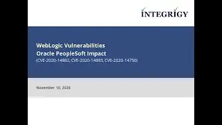 WebLogic Vulnerabilities - PeopleSoft Impact (CVE-2020-14882 and CVE-2020-14750)