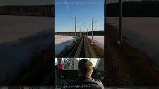 Sneaking across a frozen lake ❄️ On the EP20 electric locomotive 