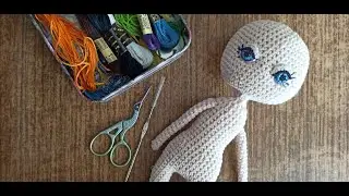 Кукла крючком. Часть 3. Вяжем глазки