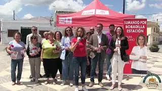 Carpa informativa PSOE elecciones 28 mayo Laura Cano Lepe ELA de Bobadilla Estación  25/05/2023