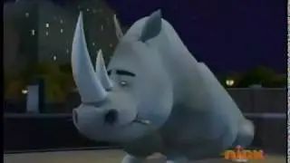 Penguins of Madagascar - Roy sits on King Julien
