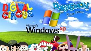 windows xp startup sound but the amazing digital circus crew and doraemon crew sing it