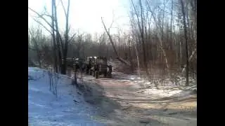 Мороз -35 и сильный накат. 3 беларуса