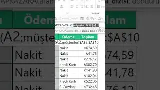 Excelde Çaprazara Formülü Kullanımı 