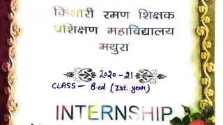B.ed first year internship 2021 | b.ed 1st year internship detail & file | b.ed internship demo|