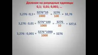 Умножение и деление на 0,1; 0,01; 0,001; ...