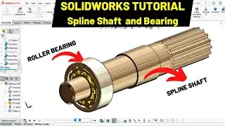 3D CAD of Spline Shaft and Roller Bearing in solidworks