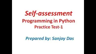 Programming in Python: Practice Test- 1