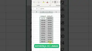DIFERENÇA ENTRE LINHAS NO EXCEL 🔥