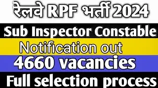 RPF Constable Vacancy 2024 RPF SIVacancy 2024 Official Notification Out61 Syllabus by Job khabari