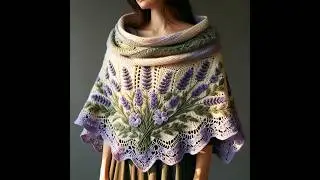 Wool knitted shawl model 