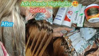 Cut down karne ka tarika /ash blonde highlights bremod 12/.13 with brown base colour 6.0