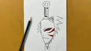 Easy anime drawing | How to draw Kakashi anbu mask step-by-step | How to draw Kakashi the ninja