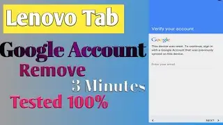 ALL Lenovo Tab Google Account Bypass Version 8.1 Tested 1000%👉🔔