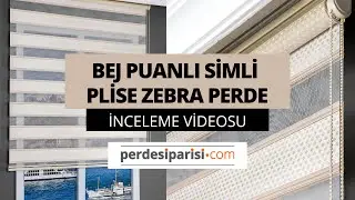 Bej Puanlı Simli Plise Zebra Perde - PerdeSiparisi.com