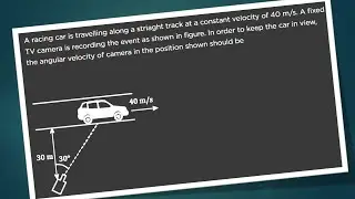 angular velocity A racing car is travelling along a striaght track at a constant velocity of 40 m/s.