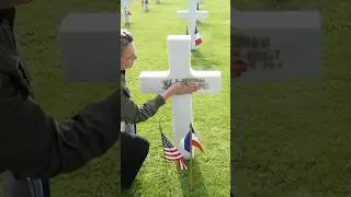 Honoring a @pennstate WW2 veteran at Normandy American Cemetery