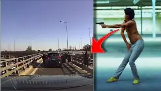 Dumb CRIMINALS in training try to rob man on the highway..get done dirty