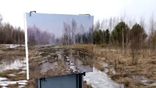 Весна этюд маслом
