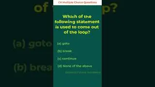 C# Multiple Choice Question - 047 - Expand Future Academy 