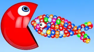 Learn Colors with PACMAN and Fish Shapes Underwater for Kid Children